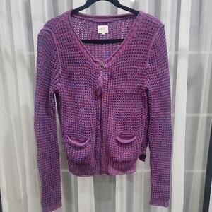 Wilfred Free Red And Purple Knit Cardigan